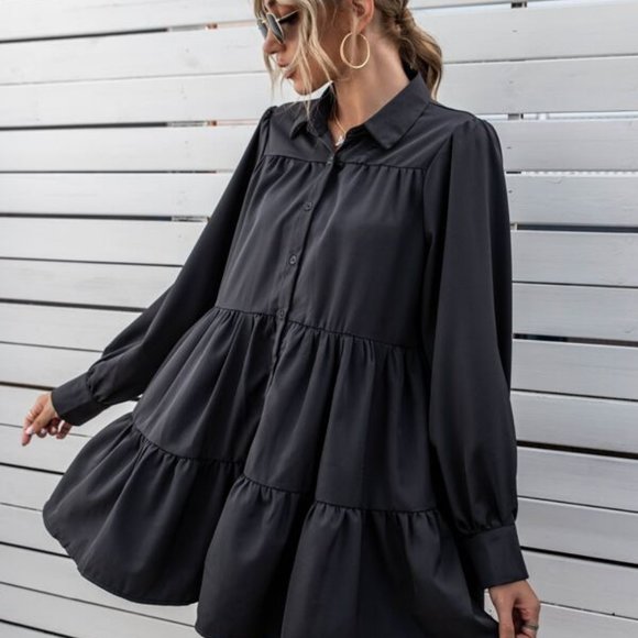 MODA ME COUTURE Dresses & Skirts - BOHO DOLLZ Button Down Babydoll Dress